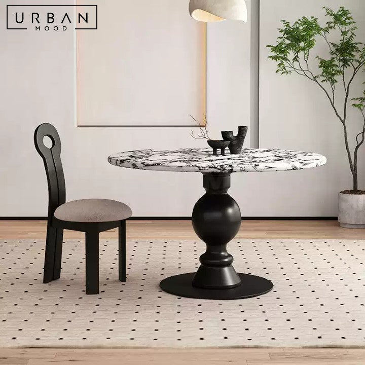 NIVES Mid Century Round Marble Dining Table