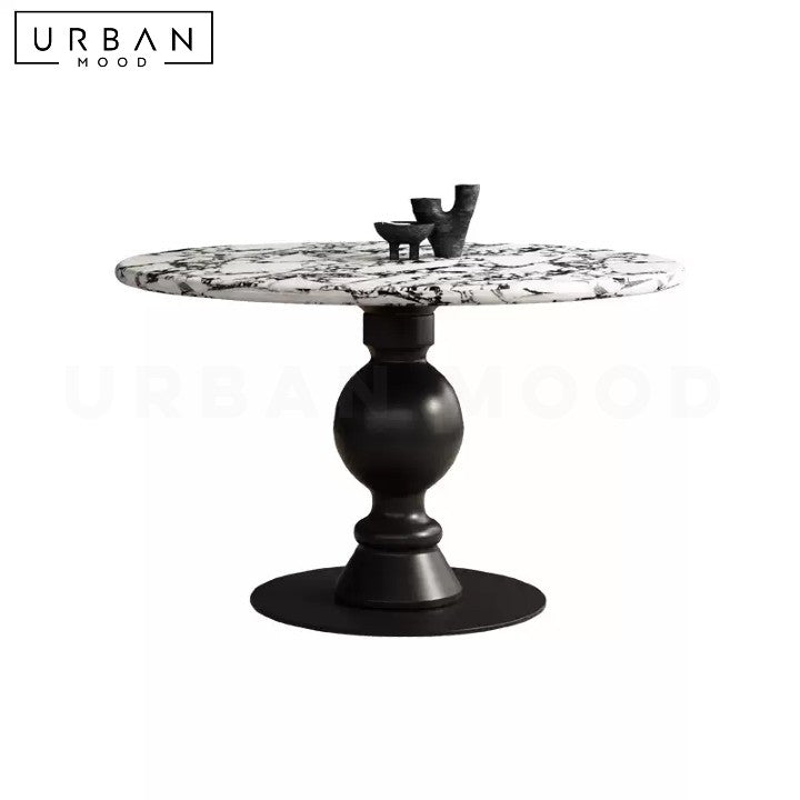 NIVES Mid Century Round Marble Dining Table