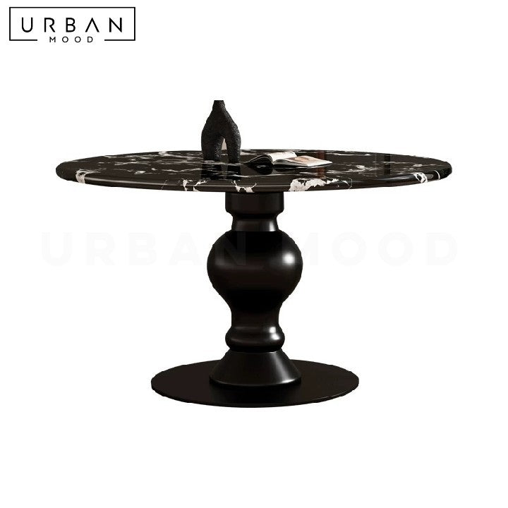 NIVES Mid Century Round Marble Dining Table