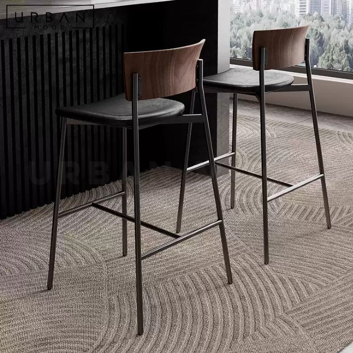 HORA Modern Solid Wood Bar Stool