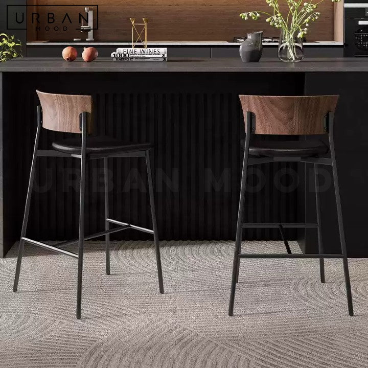 HORA Modern Solid Wood Bar Stool