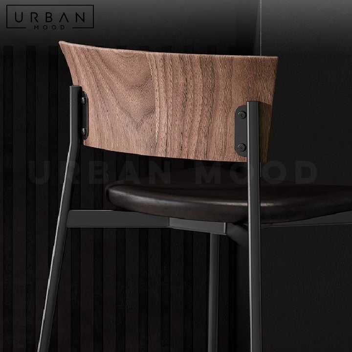 HORA Modern Solid Wood Bar Stool