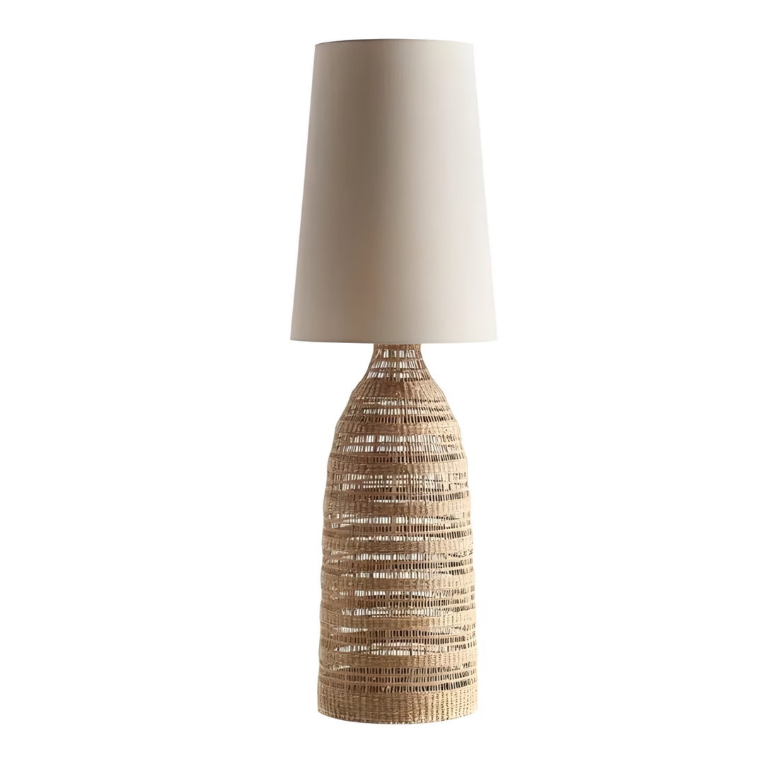 NOVAR Farmhouse Rattan Floor Lamp - Urban Mood Singapore