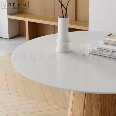 GINZA Japandi Round Sintered Stone Dining Table