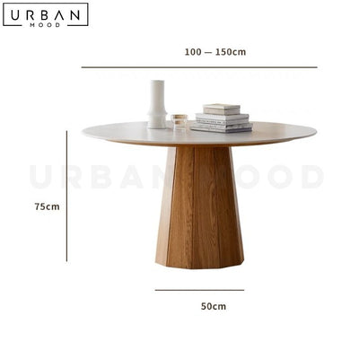 GINZA Japandi Round Sintered Stone Dining Table