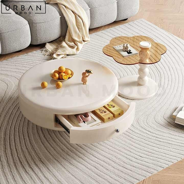 NISSA Japandi Round Swivel Coffee Table