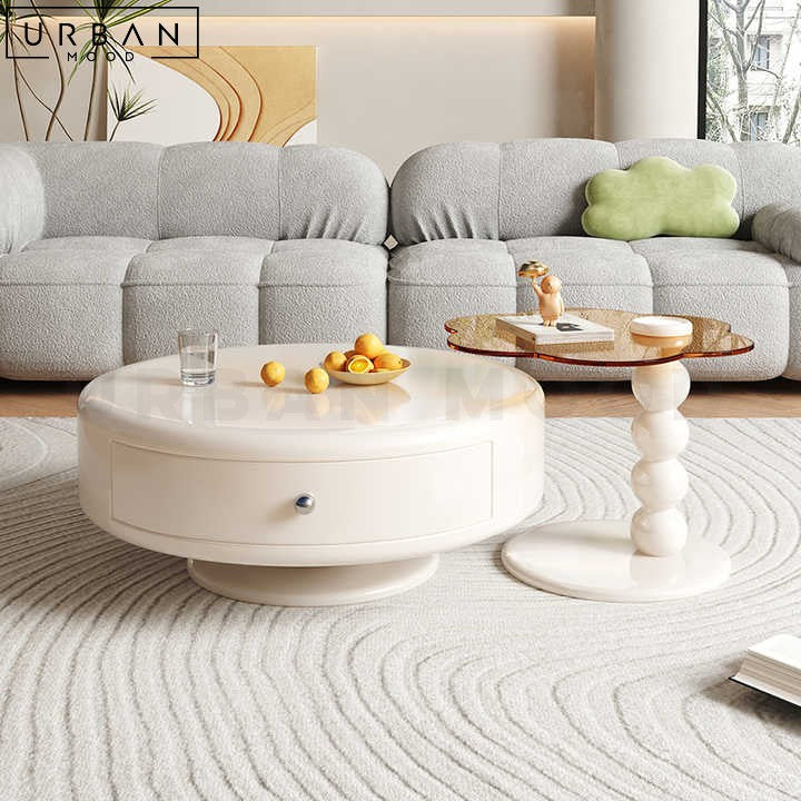 NISSA Japandi Round Swivel Coffee Table