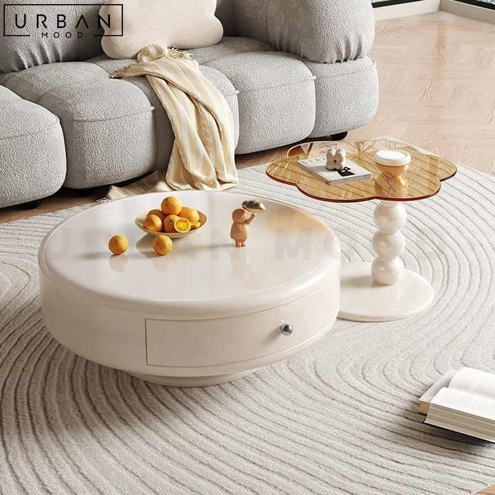 NISSA Japandi Round Swivel Coffee Table