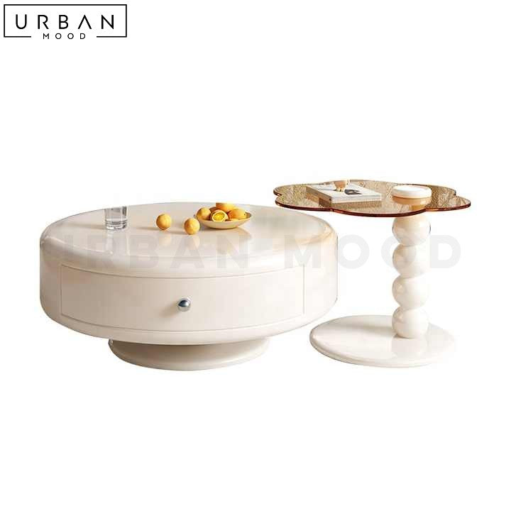 NISSA Japandi Round Swivel Coffee Table