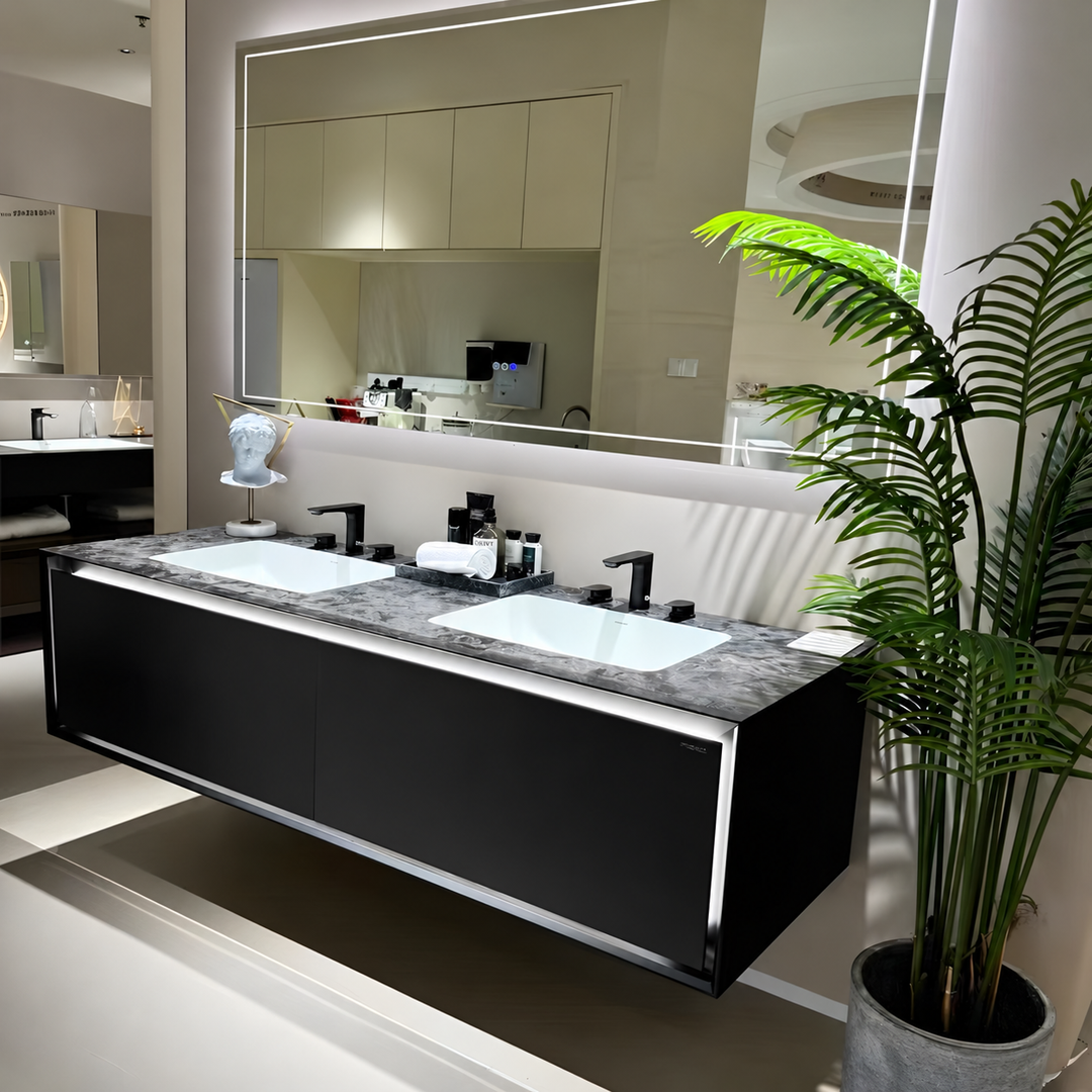 NYVORA Modern Dual-Sink Bathroom Vanity - Urban Mood Singapore