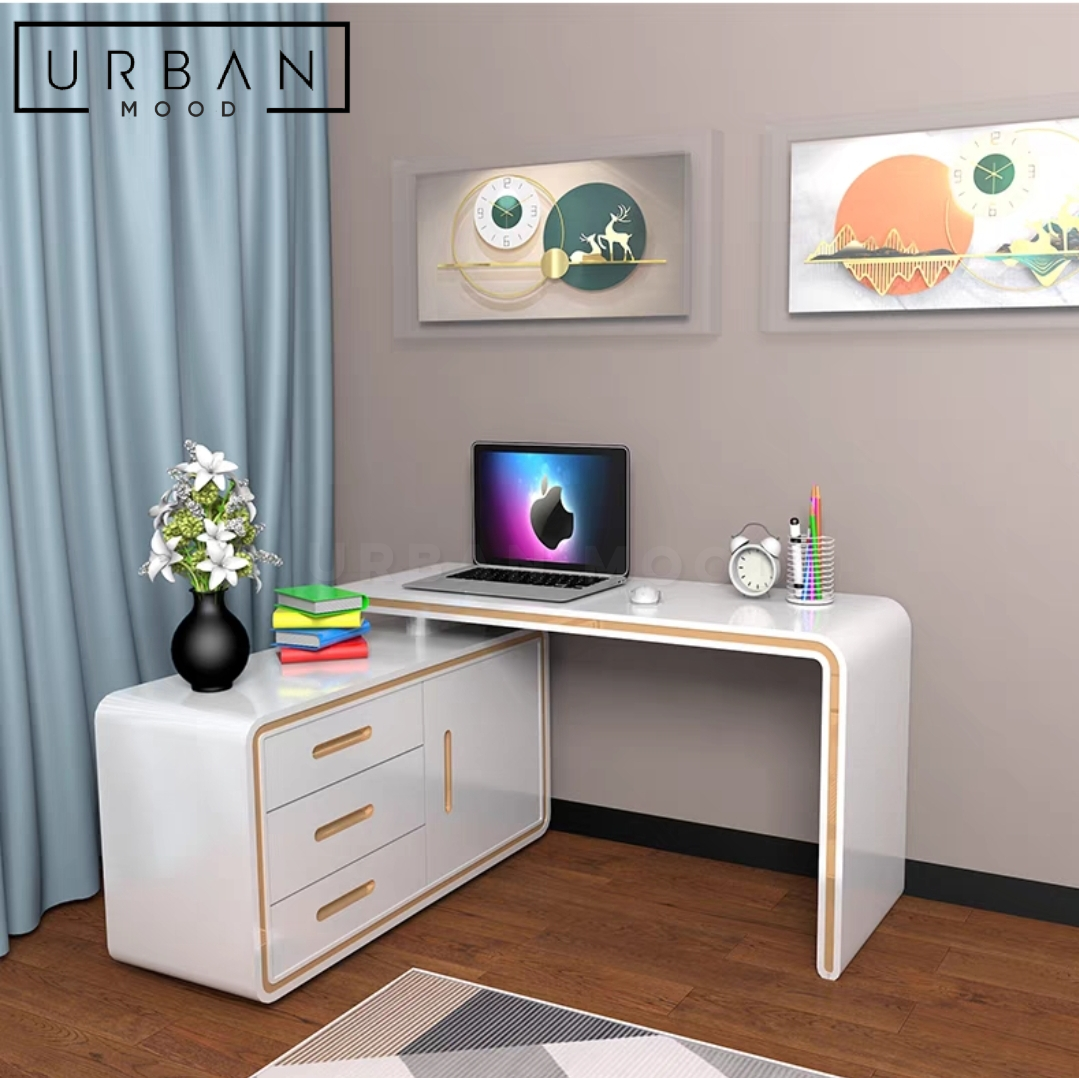 Study Table With Shellfs NEIL Modern Study Table & Shelf – Urban Mood