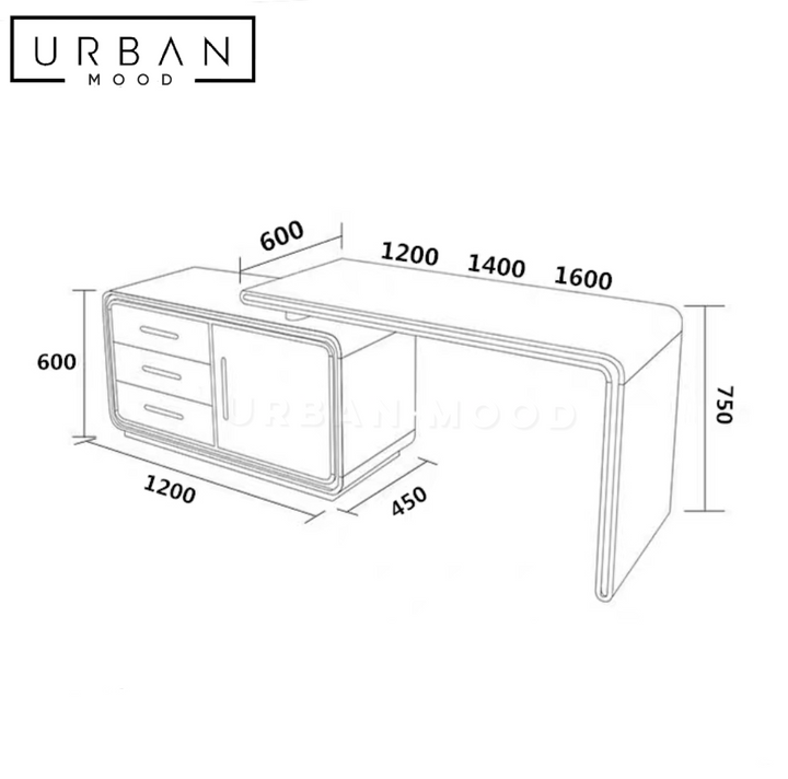 NEIL Modern Study Table & Shelf