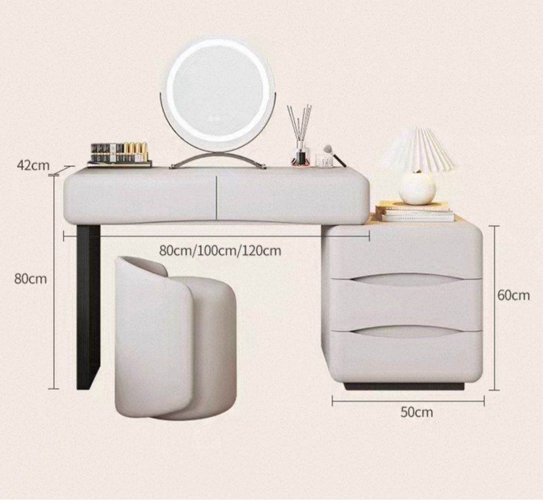 OAKLEN Modern Leather Vanity Table - Urban Mood Singapore
