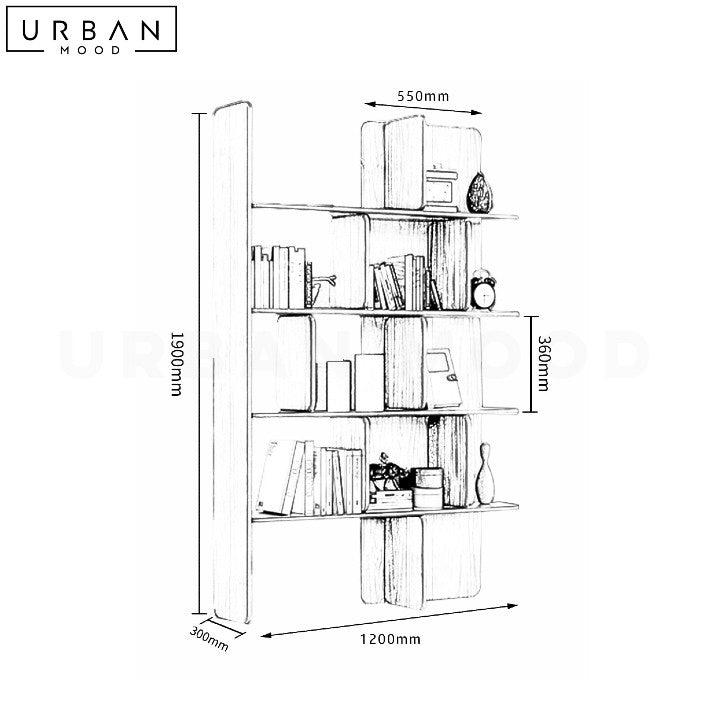 OAKLY Modern Solid Wood Display Shelf