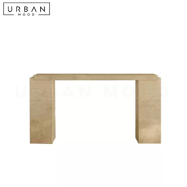 OKORO Wabi Sabi Travertine Console Table