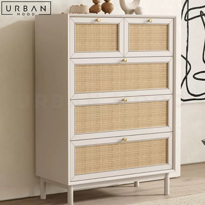 OLIVIA Japandi Rattan Chest Of Drawers