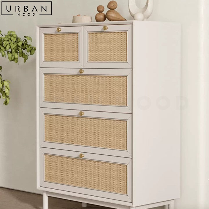 OLIVIA Japandi Rattan Chest Of Drawers