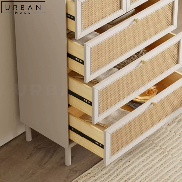 OLIVIA Japandi Rattan Chest Of Drawers