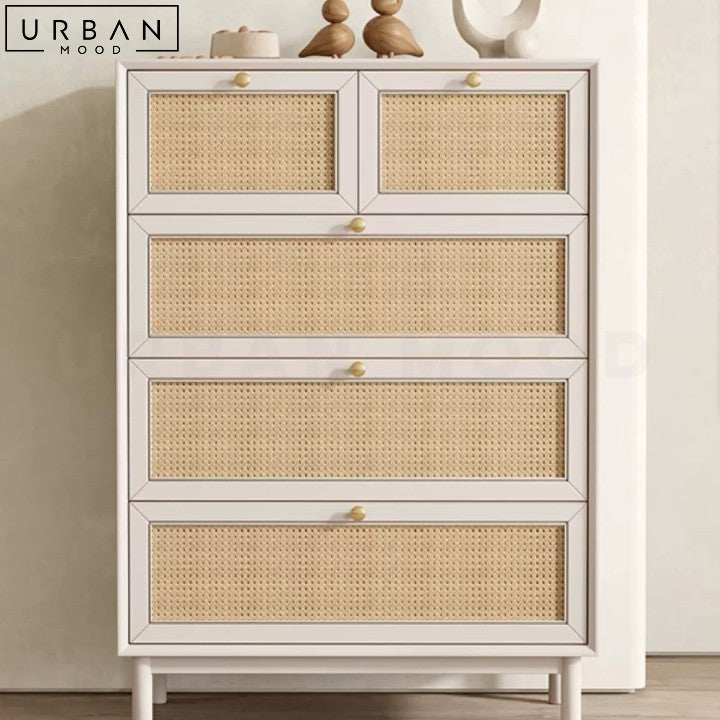 OLIVIA Japandi Rattan Chest Of Drawers