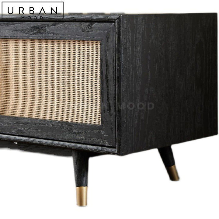 OMEO Mid Century Rattan TV Console