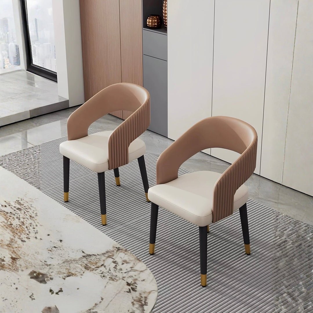 ONDREL Modern Leather Dining Chair - Urban Mood Singapore