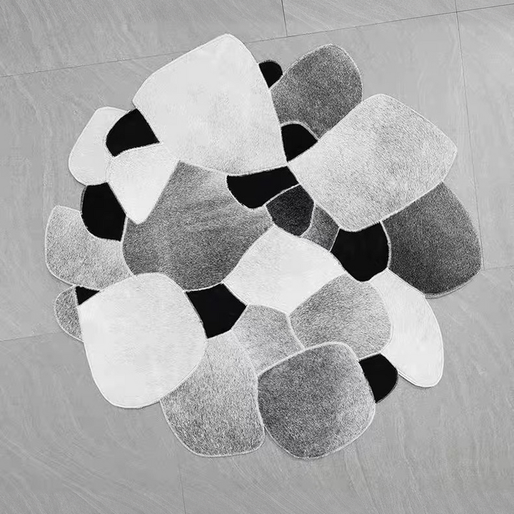 ORBIT Modern Cowhide Leather Rug - Urban Mood Singapore