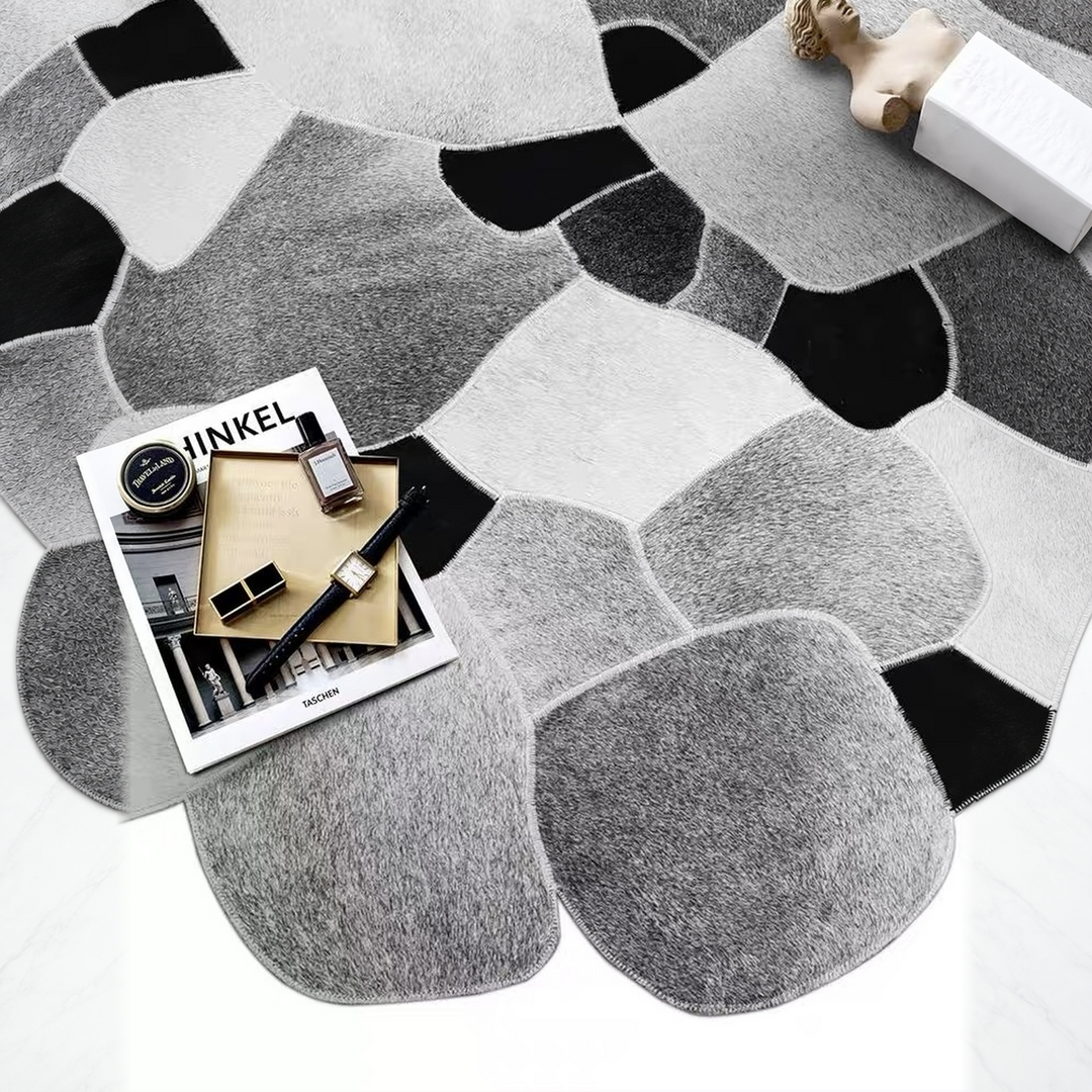 ORBIT Modern Cowhide Leather Rug - Urban Mood Singapore
