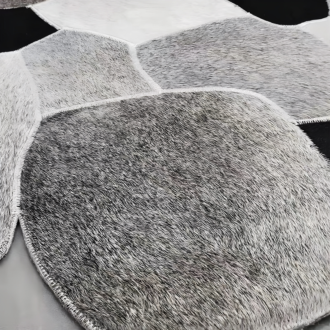 ORBIT Modern Cowhide Leather Rug - Urban Mood Singapore