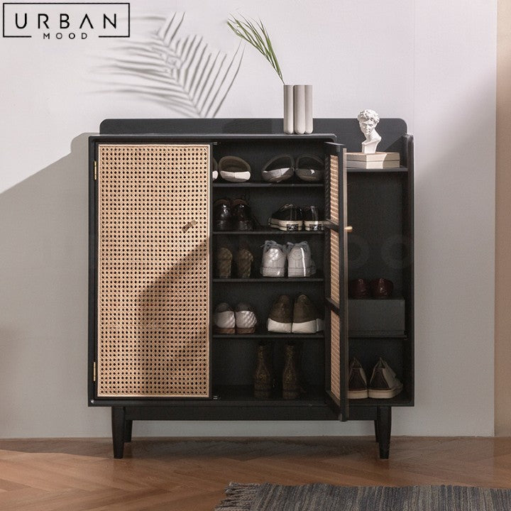 ORLANDO Japandi Rattan Shoe Cabinet