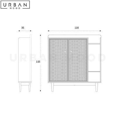 ORLANDO Japandi Rattan Shoe Cabinet