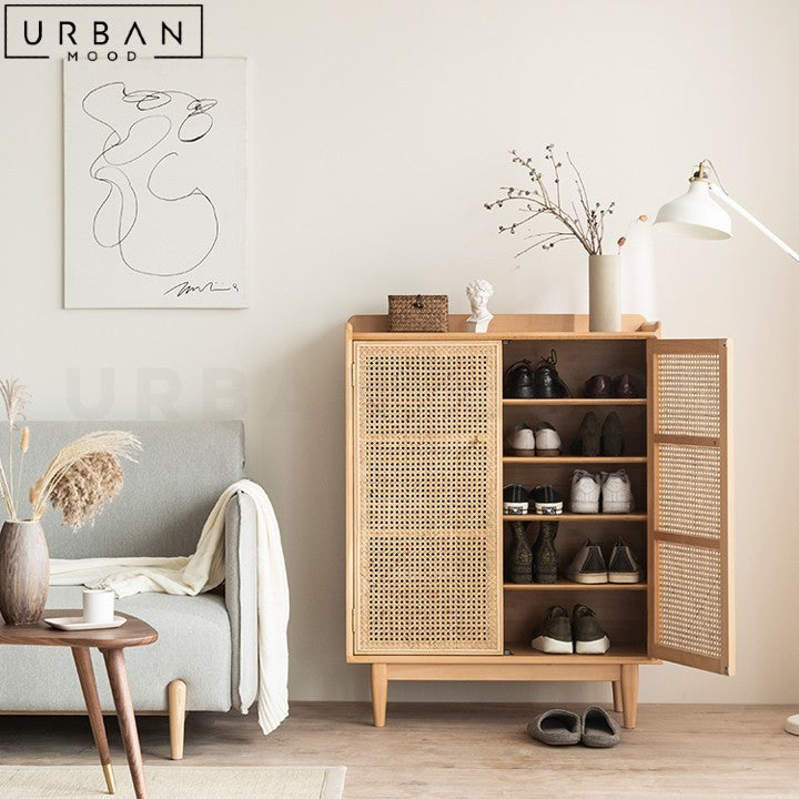 ORLANDO Japandi Rattan Shoe Cabinet