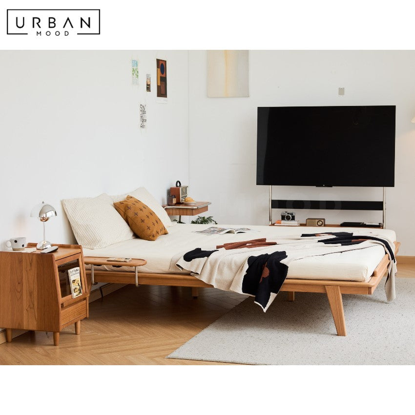 ORLAVIA Japandi Multifunctional Solid Wood Bedframe