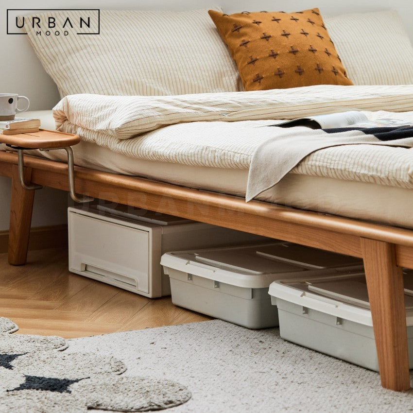 ORLAVIA Japandi Multifunctional Solid Wood Bedframe