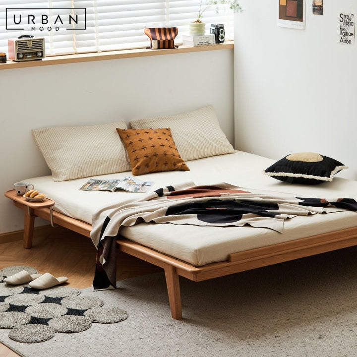 ORLAVIA Japandi Multifunctional Solid Wood Bedframe