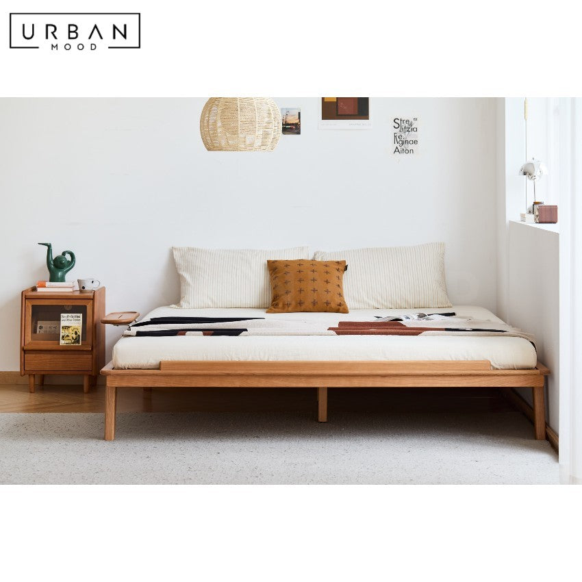ORLAVIA Japandi Multifunctional Solid Wood Bedframe