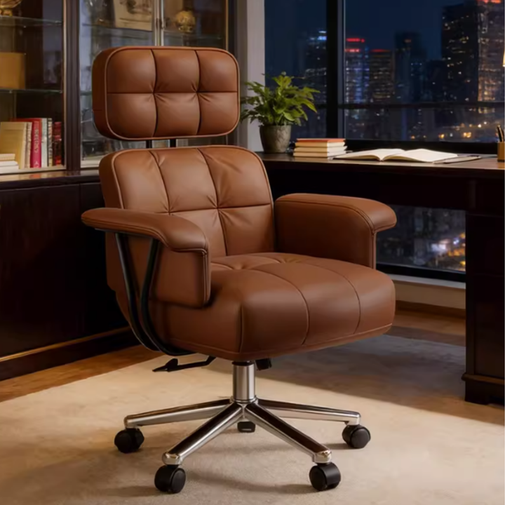 ORLENA Modern Genuine Leather Office Chair - Urban Mood Singapore