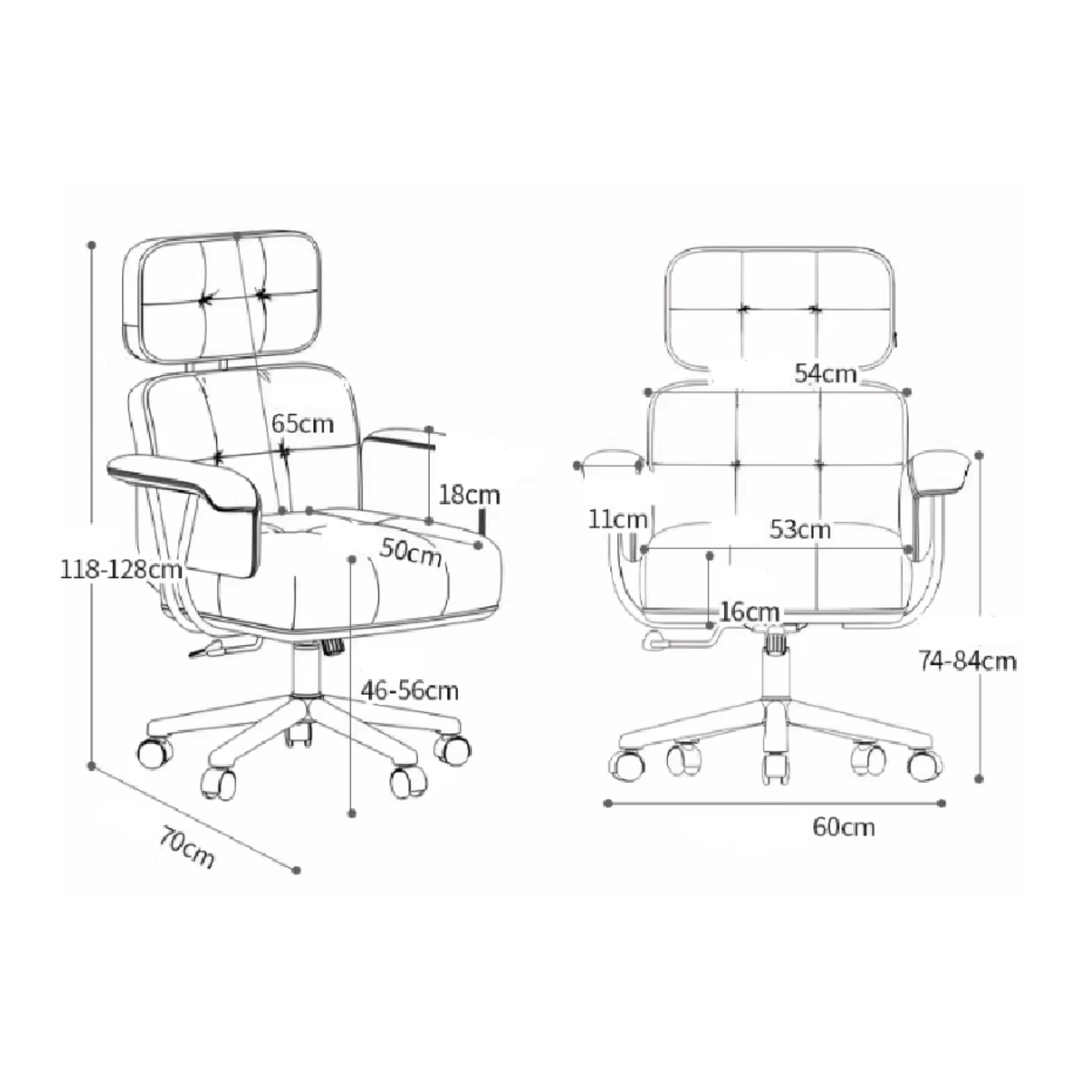 ORLENA Modern Genuine Leather Office Chair - Urban Mood Singapore