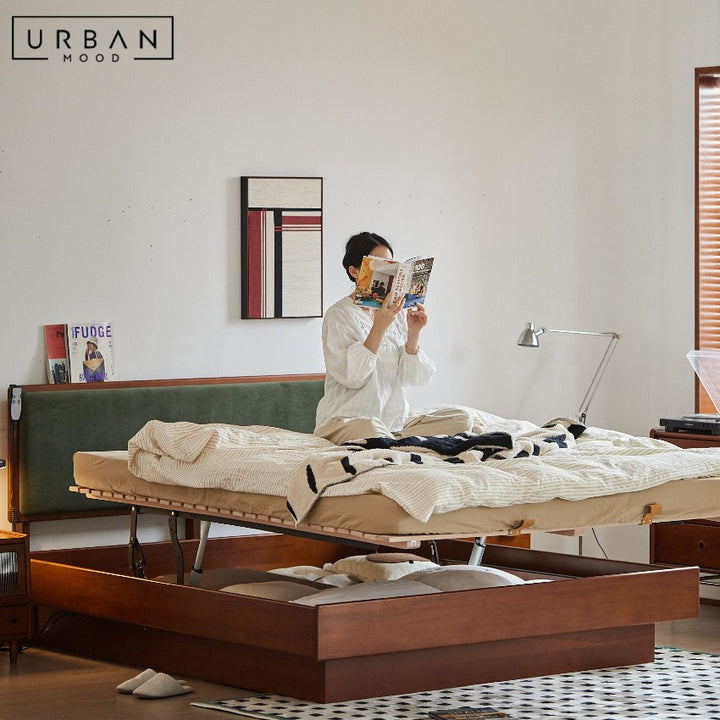 ORPHEUS Modern Electric Solid Wood Storage Bedframe