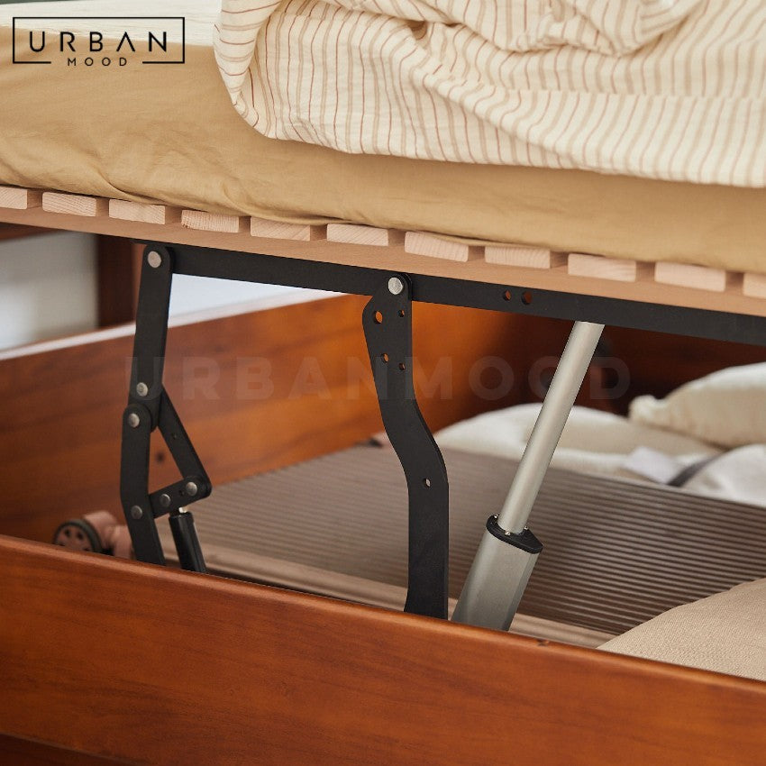 ORPHEUS Modern Electric Solid Wood Storage Bedframe