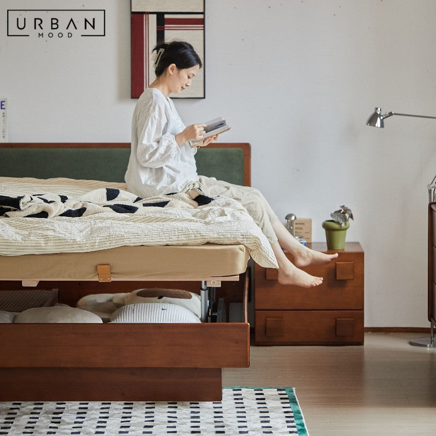 ORPHEUS Modern Electric Solid Wood Storage Bedframe