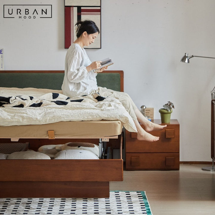 ORPHEUS Modern Electric Solid Wood Storage Bedframe