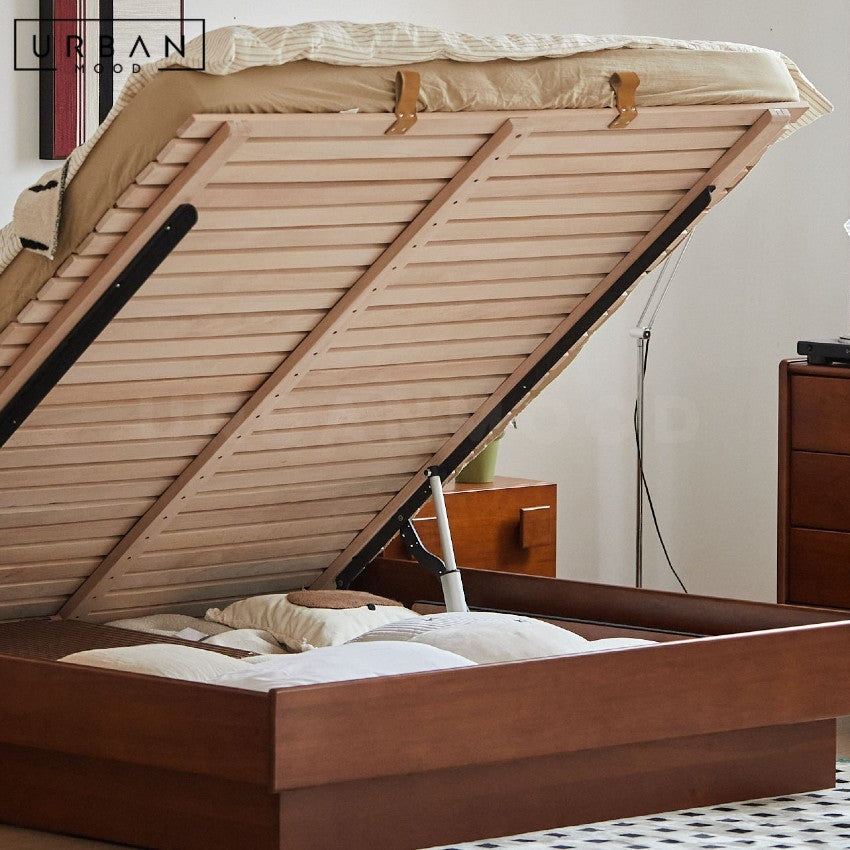 ORPHEUS Modern Electric Solid Wood Storage Bedframe