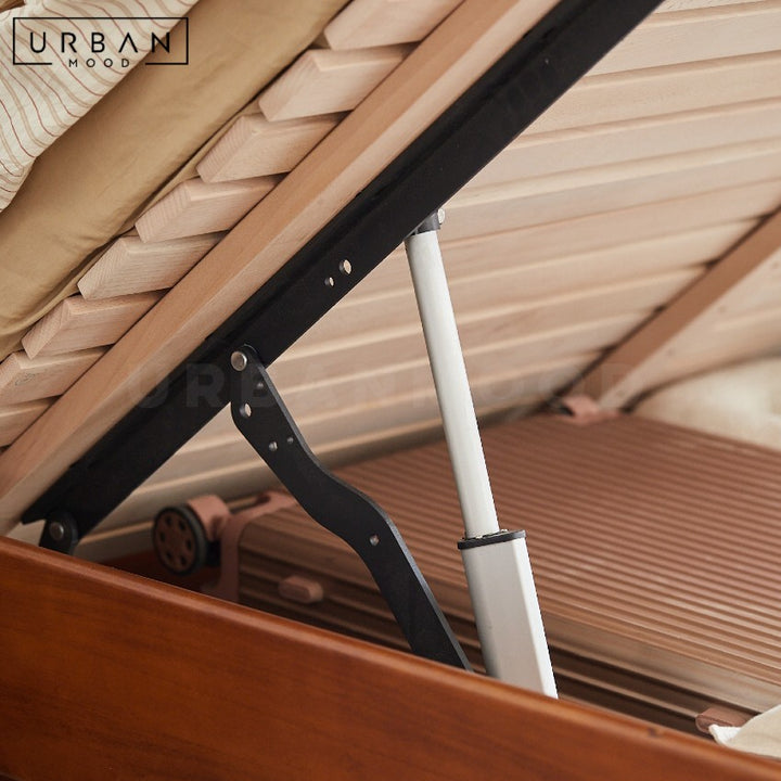 ORPHEUS Modern Electric Solid Wood Storage Bedframe