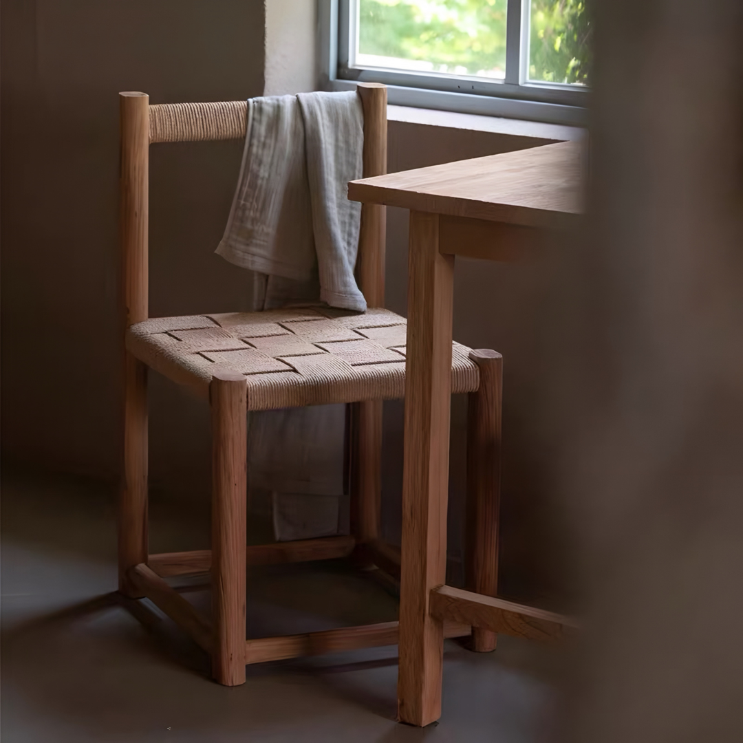 ORVANEL Rustic Solid Wood Dining Chair - Urban Mood Singapore
