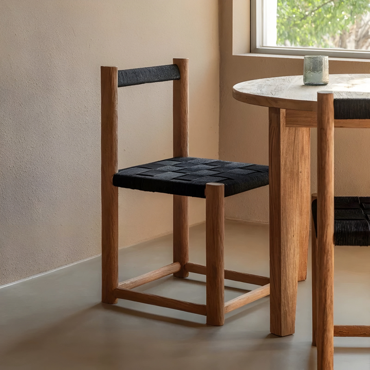ORVANEL Rustic Solid Wood Dining Chair - Urban Mood Singapore