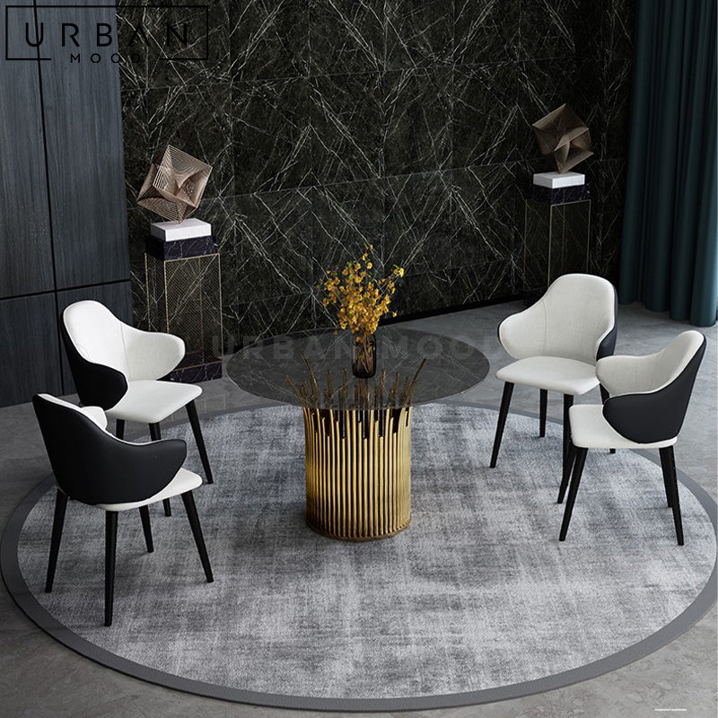 OSARI Modern Round Glass Dining Table