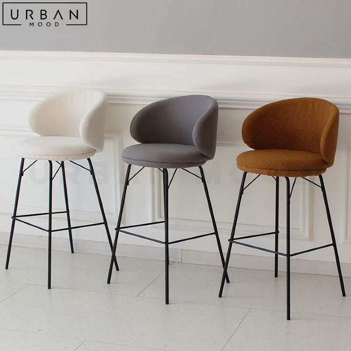 OSHARUS Modern Boucle Bar Stool