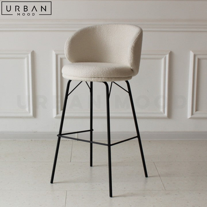 OSHARUS Modern Boucle Bar Stool