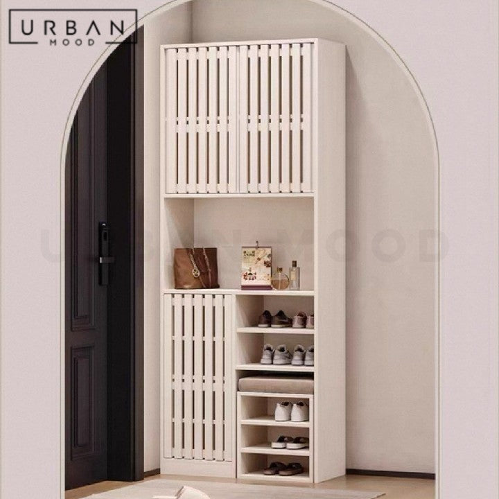 SORIO Modern Solid Wood Storage Shoe Cabinet