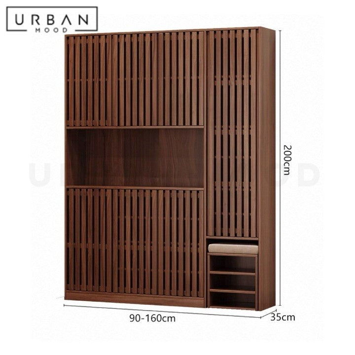 SORIO Modern Solid Wood Storage Shoe Cabinet